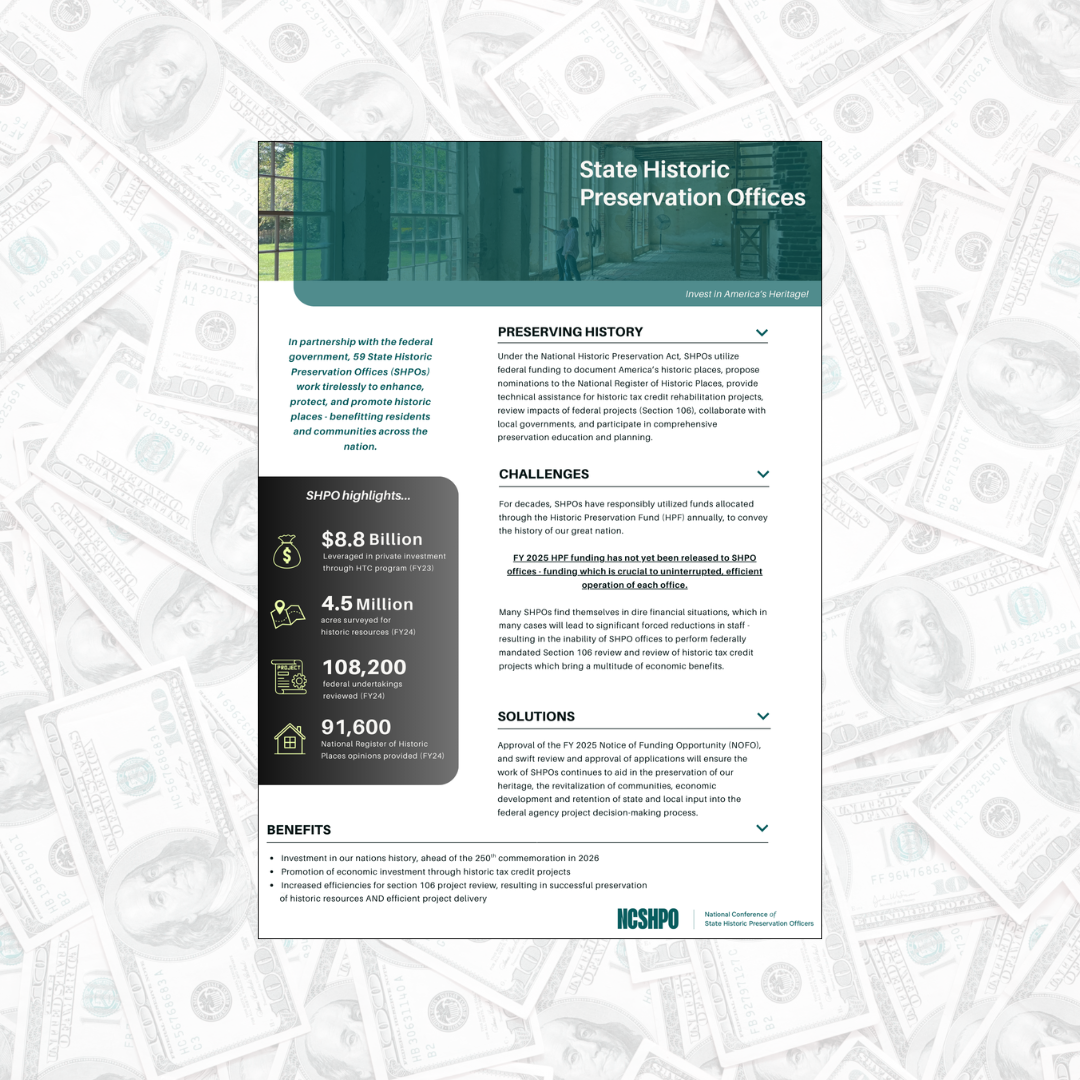 SHPOs Await FY 2025 HPF Funds